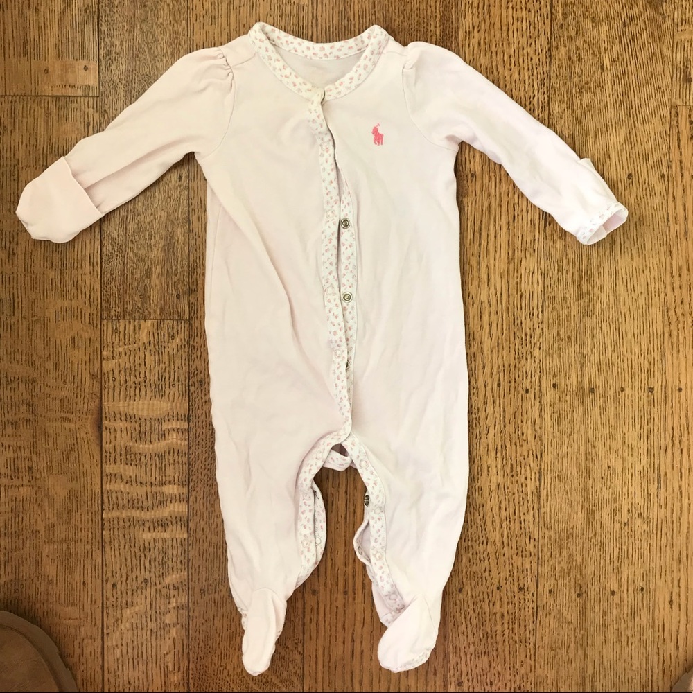 Ralph Lauren 3Mo Snap-Button Onesie/Footie Jammies